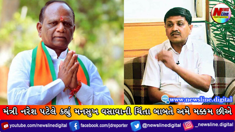 મંત્રી નરેશ પટેલે કહ્યું મનસુખ વસાવાની ચિંતા બાબતે અમે મક્કમ છીએ મંત્રી નરેશ પટેલે કહ્યું મનસુખ વસાવાની ચિંતા બાબતે અમે મક્કમ છીએ