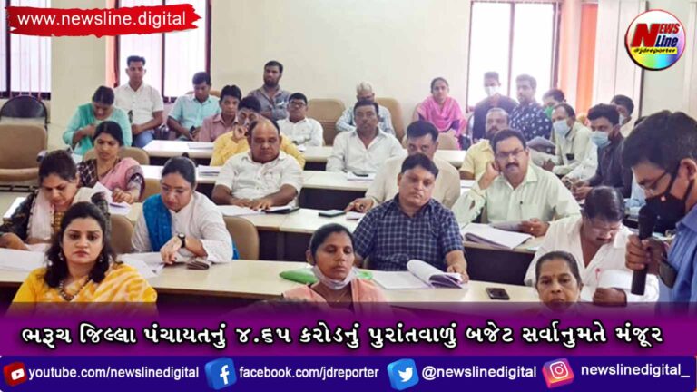 ભરૂચ જિલ્લા પંચાયતનું 4.65 કરોડનું પુરાંતવાળું બજેટ સર્વાનુમતે મંજૂર ભરૂચ જિલ્લા પંચાયતનું 4.65 કરોડનું પુરાંતવાળું બજેટ સર્વાનુમતે મંજૂર