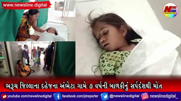 ભરૂચ જિલ્લાના દહેજના અંભેટા ગામે ૭ વર્ષની બાળકીનું સર્પદંશથી મોત ભરૂચ જિલ્લાના દહેજના અંભેટા ગામે ૭ વર્ષની બાળકીનું સર્પદંશથી મોત