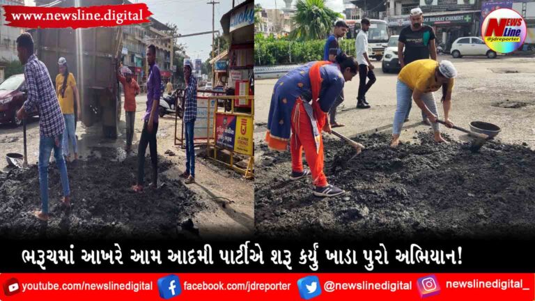 ભરૂચમાં આખરે આમ આદમી પાર્ટીએ શરૂ કર્યું ખાડા પુરો અભિયાન! ભરૂચમાં આખરે આમ આદમી પાર્ટીએ શરૂ કર્યું ખાડા પુરો અભિયાન!