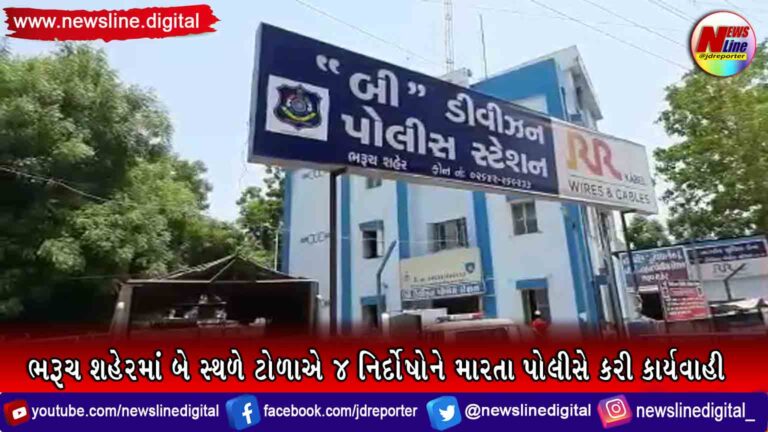 ભરૂચ શહેરમાં બે સ્થળે ટોળાએ 4 નિર્દોષોને મારતા પોલીસે કરી કાર્યવાહી