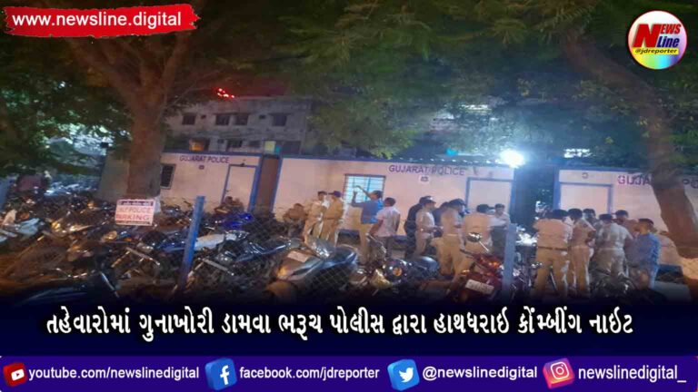 તહેવારોમાં ગુનાખોરી ડામવા ભરૂચ પોલીસ દ્વારા હાથધરાઇ કોંમ્બીંગ નાઇટ