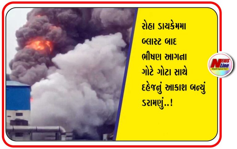 રોહા ડાયકેમમા બ્લાસ્ટ બાદ ભીષણ આગના ગોટે ગોટા સાથે દહેજનું આકાશ બન્યું ડરામણું રોહા ડાયકેમમા બ્લાસ્ટ બાદ ભીષણ આગના ગોટે ગોટા સાથે દહેજનું આકાશ બન્યું ડરામણું