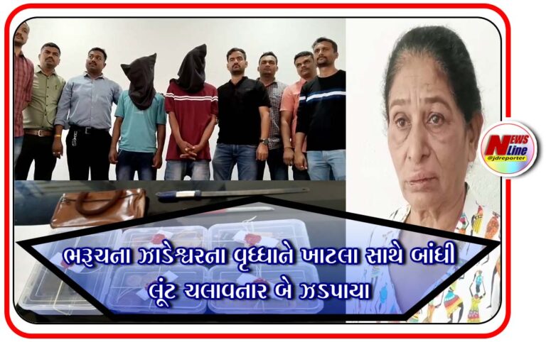 ભરૂચના ઝાડેશ્વરના વૃધ્ધાને ખાટલા સાથે બાંધી લૂંટ ચલાવનાર બે ઝડપાયા