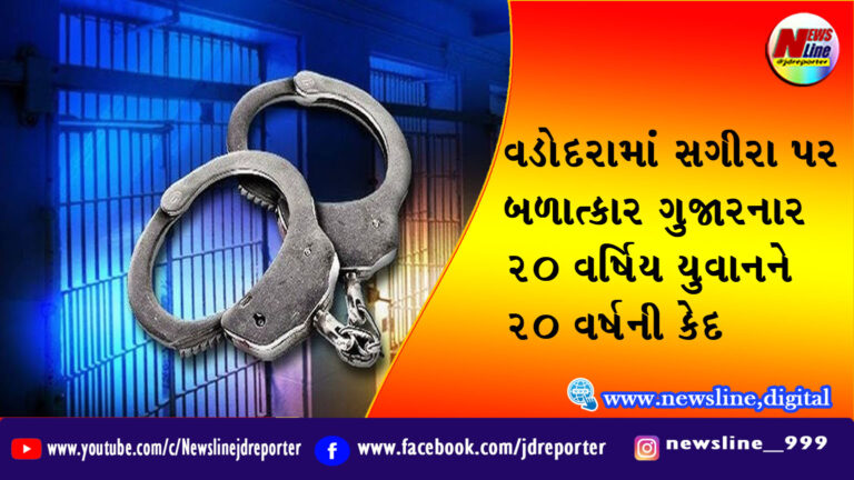 વડોદરામાં સગીરા પર બળાત્કાર ગુજારનાર 20 વર્ષિય યુવાનને 20 વર્ષની કેદ વડોદરામાં સગીરા પર બળાત્કાર ગુજારનાર 20 વર્ષિય યુવાનને 20 વર્ષની કેદ