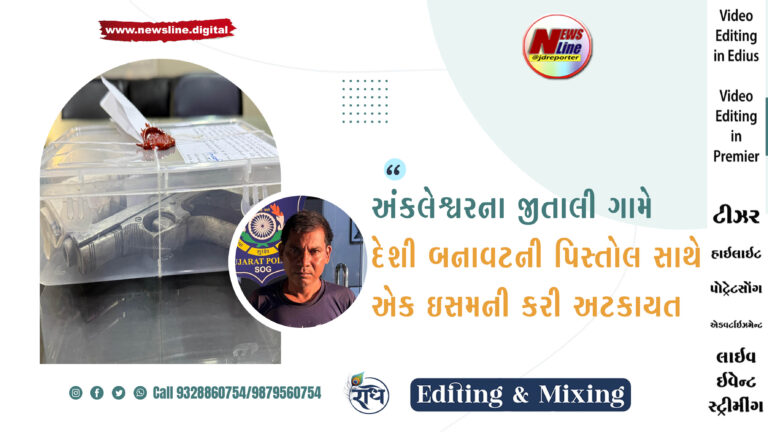 અંકલેશ્વરના જીતાલી ગામે દેશી બનાવટની પિસ્તોલ સાથે એક ઇસમની કરી અટકાયત