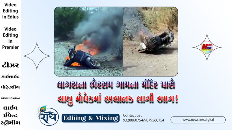 વાગરાના ભેરસમ ગામના મંદિર પાસે ચાલુ મોપેડમાં અચાનક લાગી આગ!