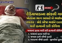 દેડિયાપાડાના સાંકળી ગામે ખેતરના ભાગ બાબતે બે ભાઈઓ વચ્ચે તકરાર : એકે બીજા ભાઈને દાતરડું મારી હત્યાની કરી કોશિશ