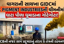 વાગરાની સાયખા GIDCમાં NK PIGMENT INDUSTRIESની ચીમનીમાંથી ઘાટા પીળા ધુમાડાના ગોટેગોટા! GPCBની નજર સામે પ્રદૂષણનું તાંડવ કે તંત્રની રહેમનજર?
