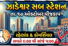 ઝાડેશ્વર સબ સ્ટેશન હેઠળ આવતા ચામુંડા માતા મંદિર ફીડરના તમામ રહેણાંક અને કોમર્શિયલ વિસ્તારમાં 17 ઓક્ટોબરે વીજકાપ!