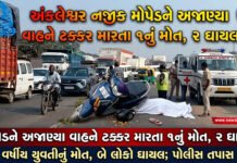 અંકલેશ્વર નજીક મોપેડને અજાણ્યા વાહને ટક્કર મારતા ૧નું મોત,૨ ઘાયલ